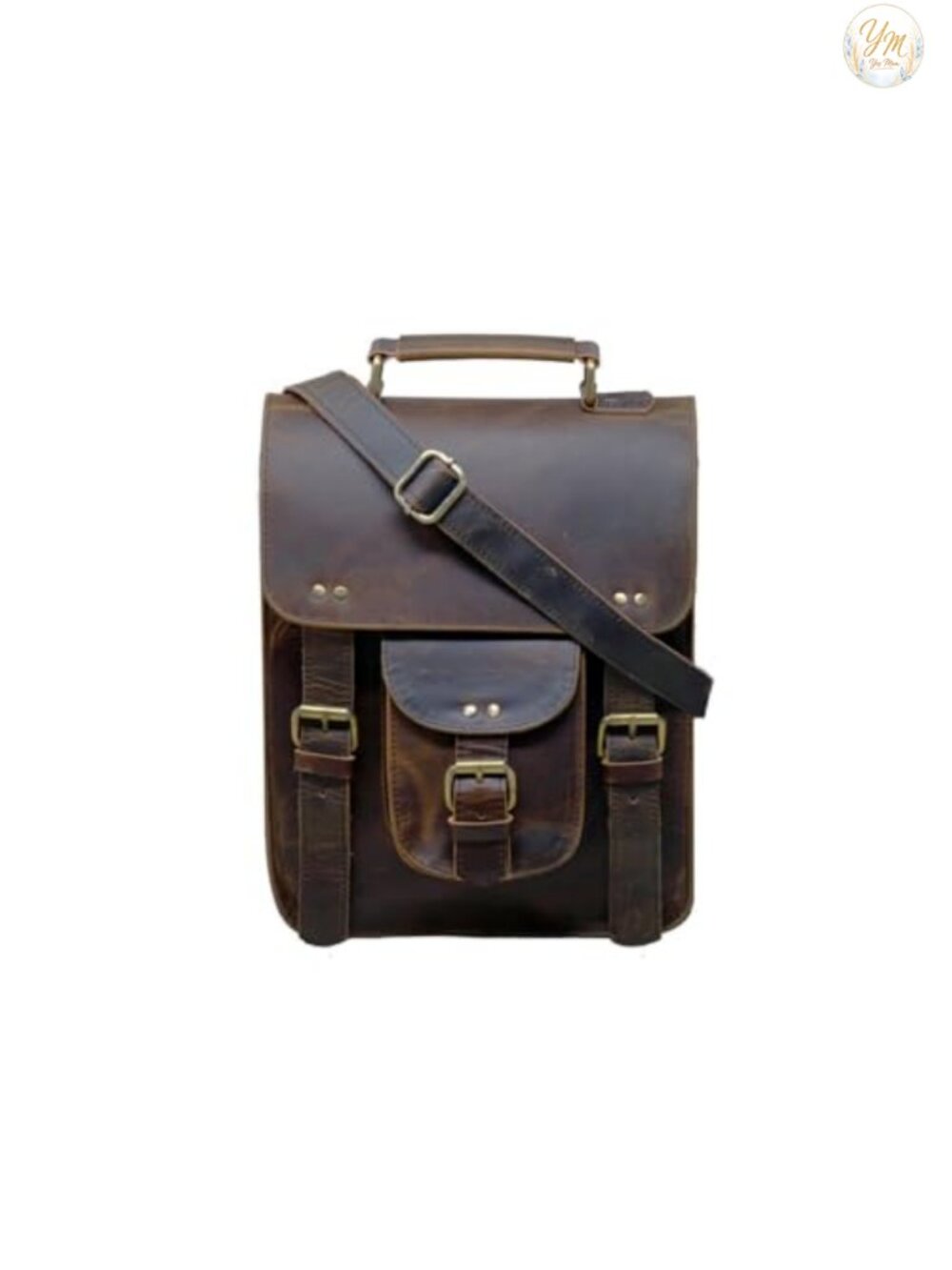 Genuine Leather Messenger Bag Vintage Laptop Crossbody Satchel Shoulder Bag Man
